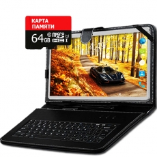 Планшет-телефон Adronix X1001 Silver LTE 2/32GB  + Чехол-клавиатура + Карта памяти 64GB