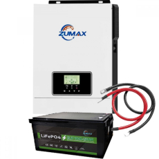 Комплект резервного питания инвертор Zumax 3000W + LiFePO4 аккумулятор 24В 100А/ч Zumax +  Комплект кабелей
